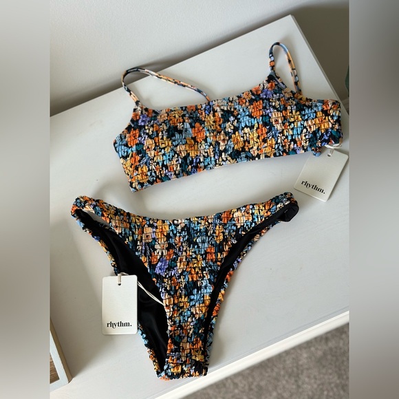 Rhythm Floral Smocked Bikini - Picture 4 of 7